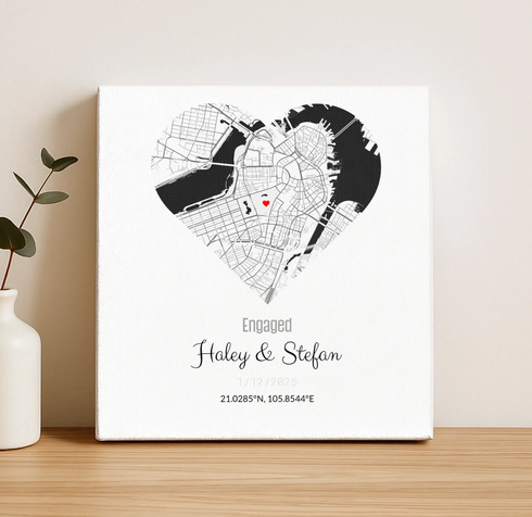 Personalized Coordinates Map Print – Where We Met - Customizer