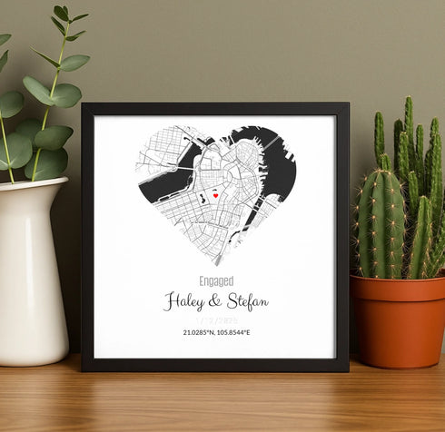 Personalized Coordinates Map Print – Where We Met - Customizer