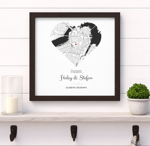 Personalized Coordinates Map Print – Where We Met - Customizer
