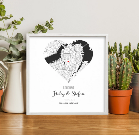 Personalized Coordinates Map Print – Where We Met - Customizer