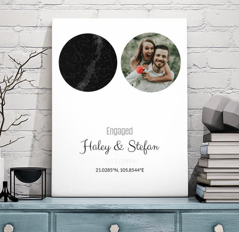 Personalized Coordinates Map Print – Star Map Combo - Customizer