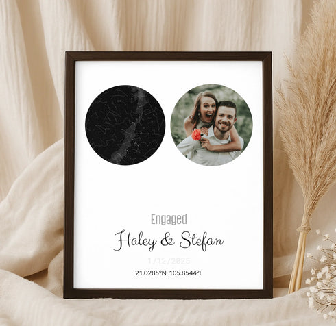 Personalized Coordinates Map Print – Star Map Combo - Customizer
