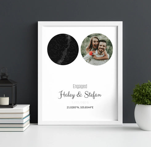 Personalized Coordinates Map Print – Star Map Combo - Customizer
