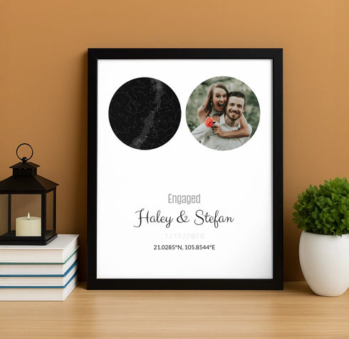 Personalized Coordinates Map Print – Star Map Combo - Customizer