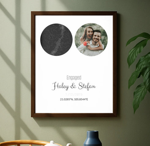 Personalized Coordinates Map Print – Star Map Combo - Customizer