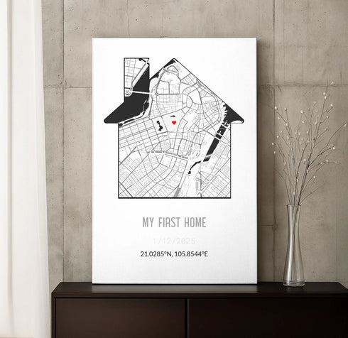 Personalized New Home Map Canvas - Customizer