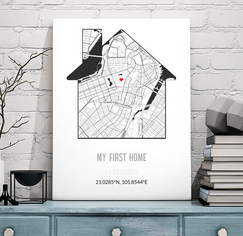 Personalized New Home Map Canvas - Customizer