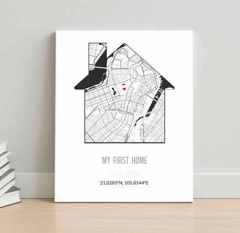 Personalized New Home Map Canvas - Customizer