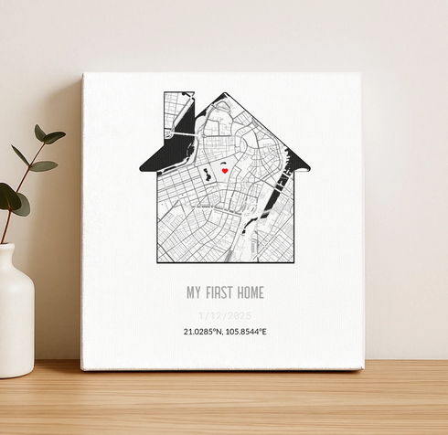 Personalized New Home Map Canvas - Customizer
