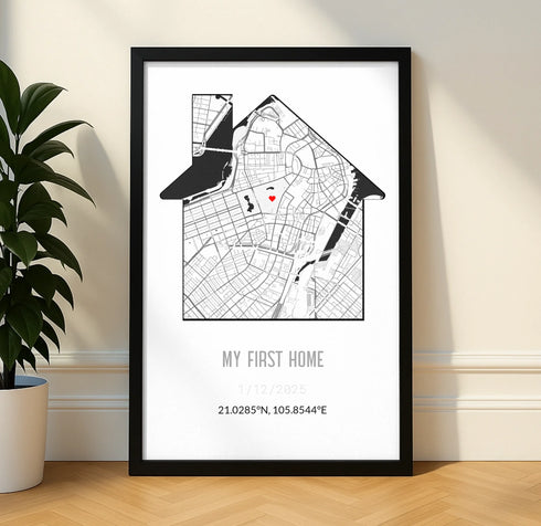 Personalized New Home Map Canvas - Customizer