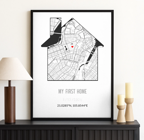 Personalized New Home Map Canvas - Customizer