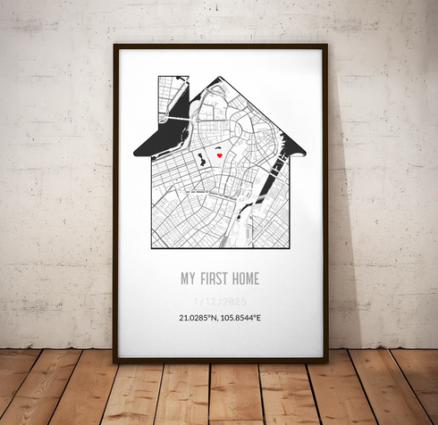 Personalized New Home Map Canvas - Customizer