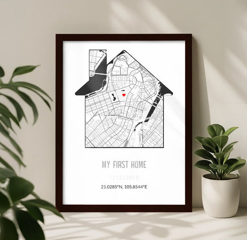 Personalized New Home Map Canvas - Customizer