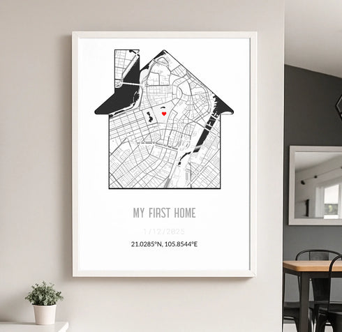 Personalized New Home Map Canvas - Customizer