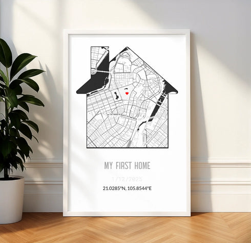 Personalized New Home Map Canvas - Customizer