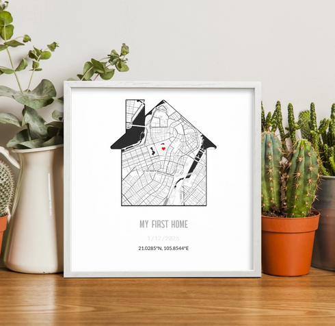 Personalized New Home Map Canvas - Customizer