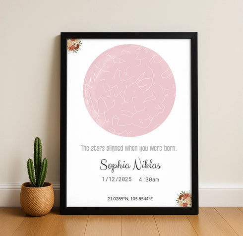 Personalized Baby Star Map Canvas - Customizer