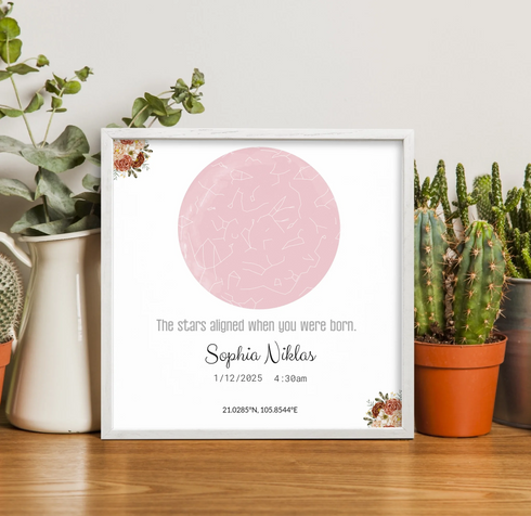 Personalized Baby Star Map Canvas - Customizer