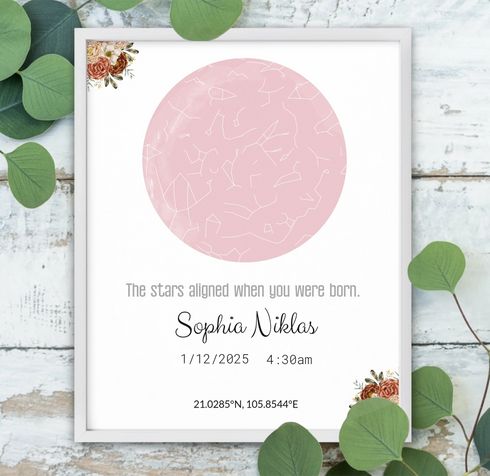 Personalized Baby Star Map Canvas - Customizer