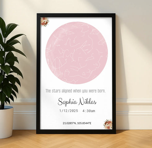 Personalized Baby Star Map Canvas - Customizer