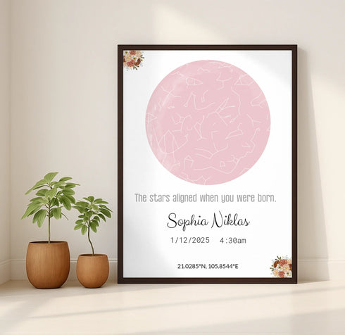 Personalized Baby Star Map Canvas - Customizer