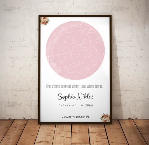 Personalized Baby Star Map Canvas - Customizer