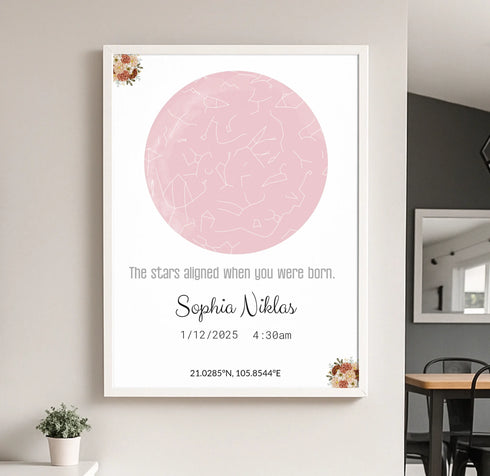 Personalized Baby Star Map Canvas - Customizer