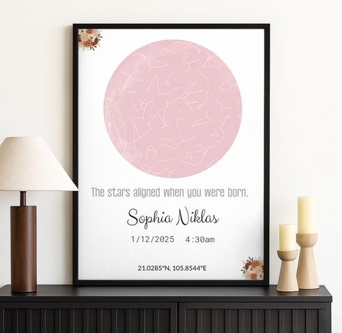 Personalized Baby Star Map Canvas - Customizer