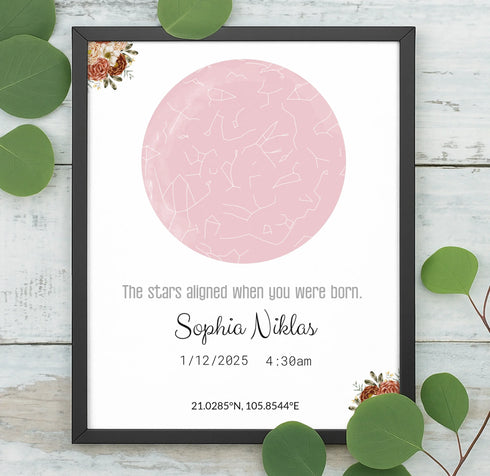 Personalized Baby Star Map Canvas - Customizer