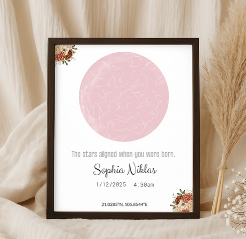 Personalized Baby Star Map Canvas - Customizer