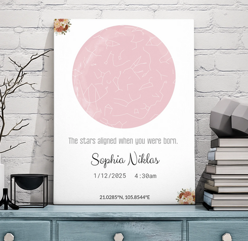 Personalized Baby Star Map Canvas - Customizer