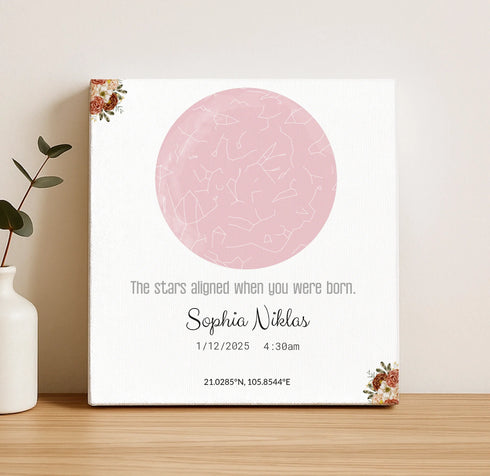 Personalized Baby Star Map Canvas - Customizer