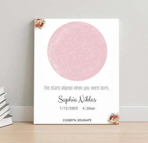 Personalized Baby Star Map Canvas - Customizer