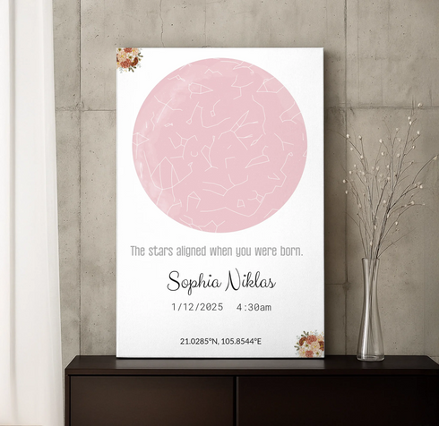 Personalized Baby Star Map Canvas - Customizer