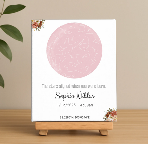 Personalized Baby Star Map Canvas - Customizer