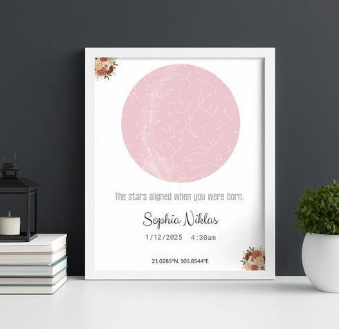 Personalized Baby Star Map Canvas - Customizer