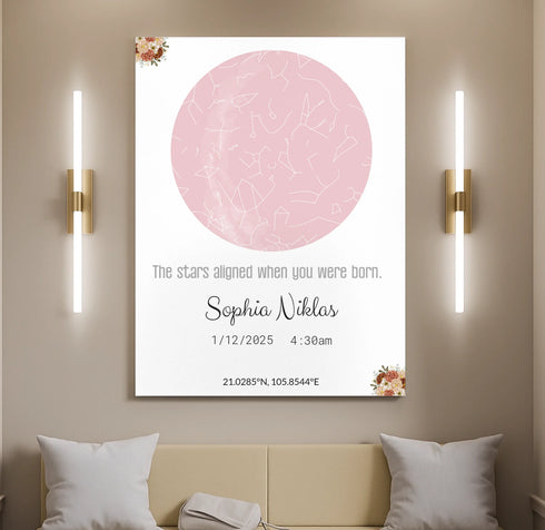 Personalized Baby Star Map Canvas - Customizer