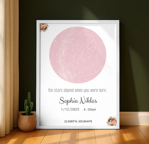 Personalized Baby Star Map Canvas - Customizer