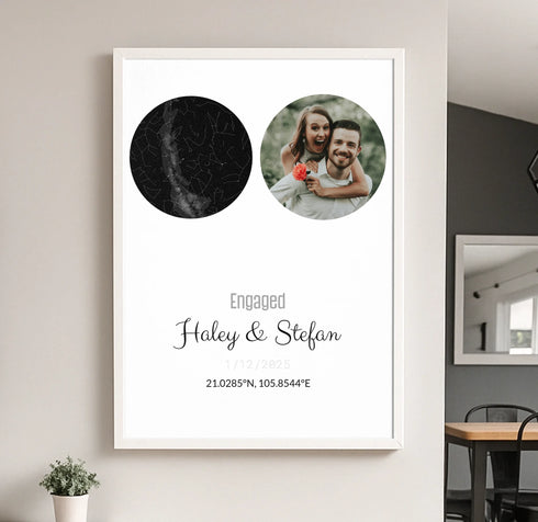 Personalized Coordinates Map Print – Star Map Combo - Customizer
