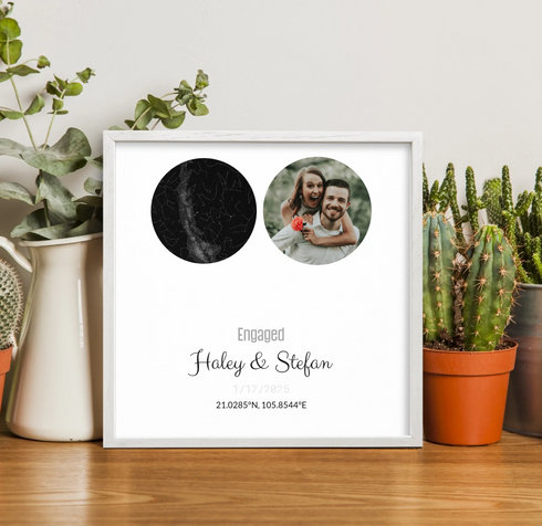Personalized Coordinates Map Print – Star Map Combo - Customizer
