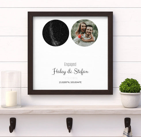 Personalized Coordinates Map Print – Star Map Combo - Customizer