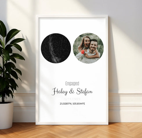 Personalized Coordinates Map Print – Star Map Combo - Customizer