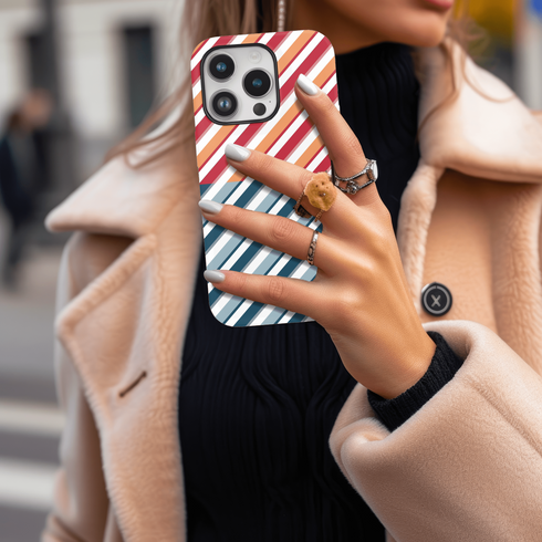 Diagonal Chic Stripe Fusion - Case