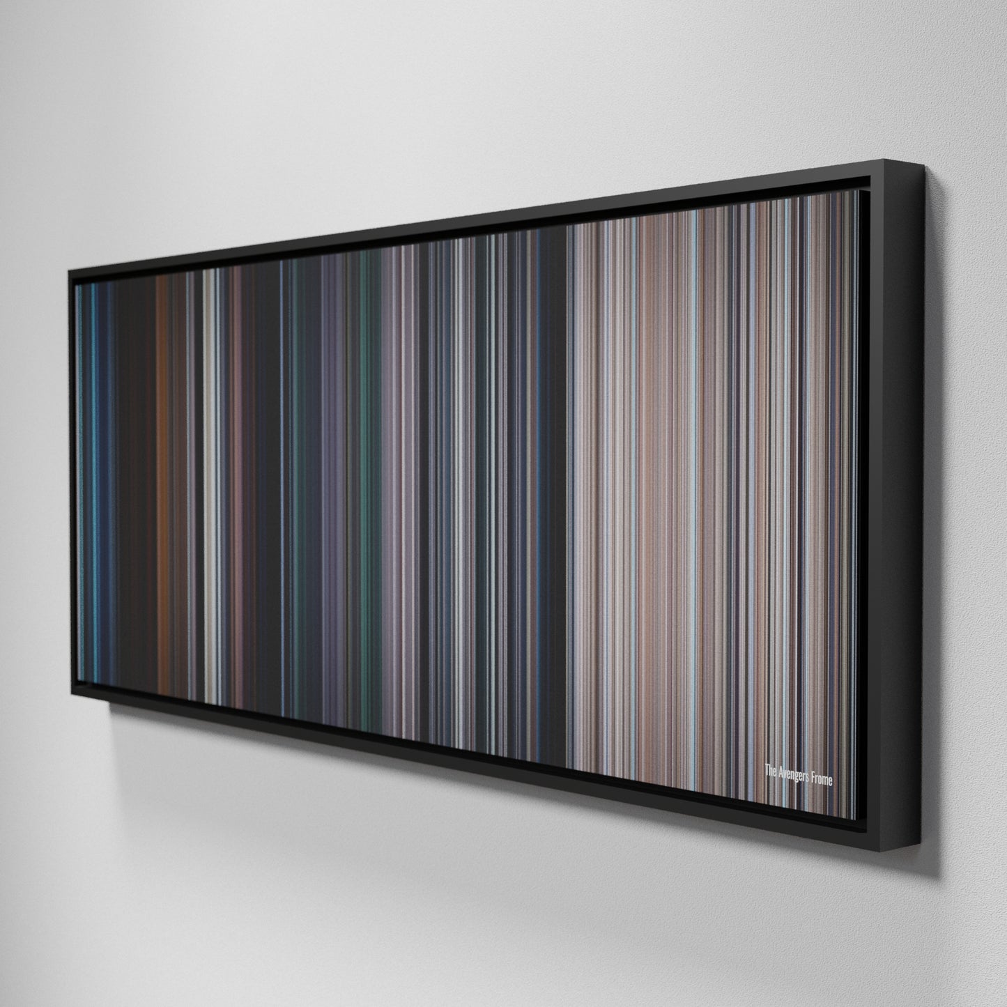 Side view of Framed Buff's of The Avengers Frome on the wall