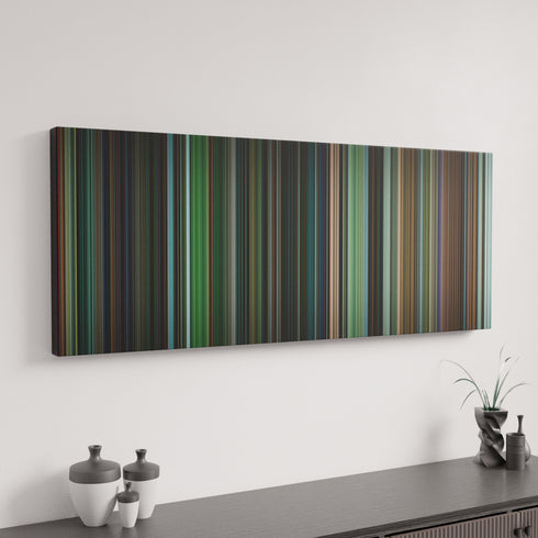 Joker canvas art in modern interior - movie color palette