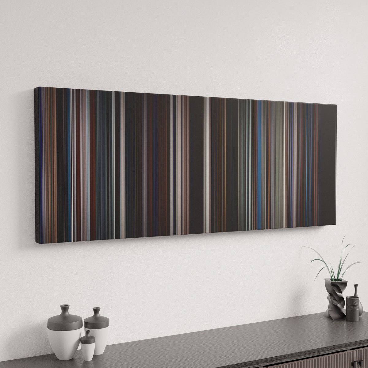The Dark Knight canvas art in modern interior - movie color palette