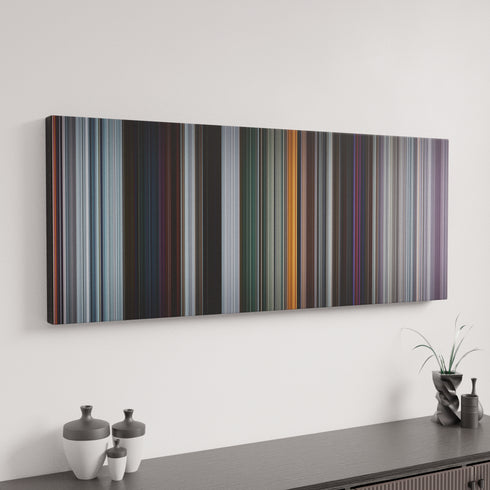 Deadpool canvas art in modern interior - movie color palette