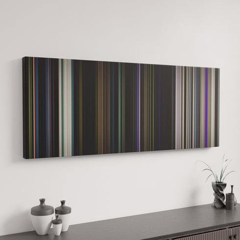 Guardians of the Galaxy canvas art in modern interior - movie color palette
