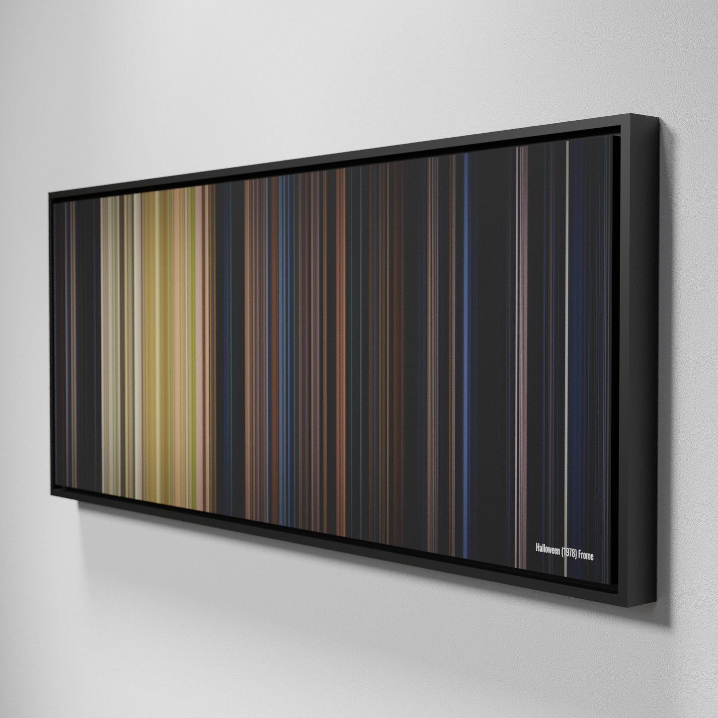 Side view of Framed Buff's of Halloween Frome on the wall