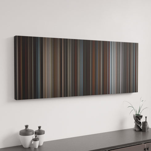 Inception canvas art in modern interior - movie color palette